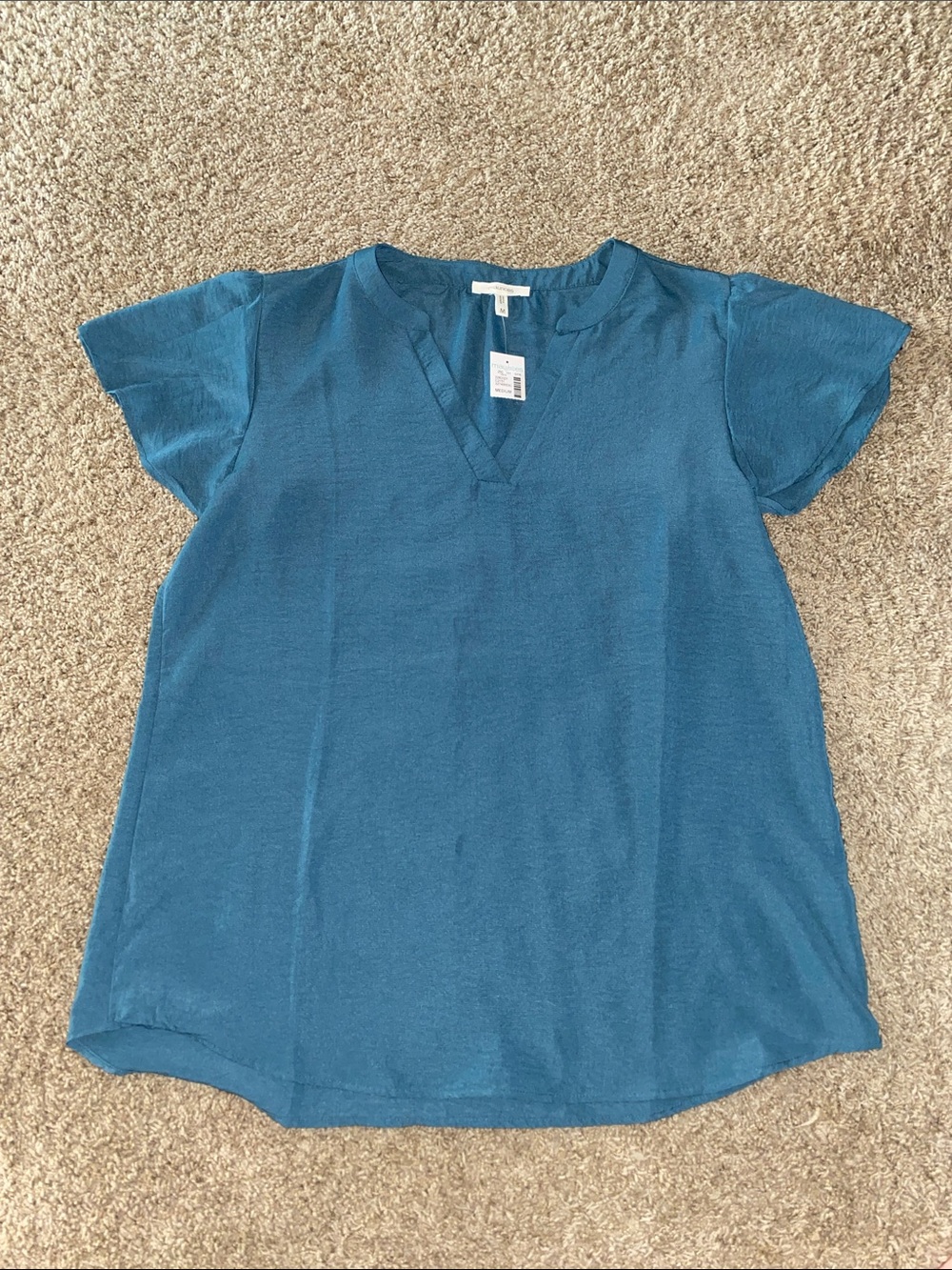 Maurices Teal V-Neck Short Sleeve Top